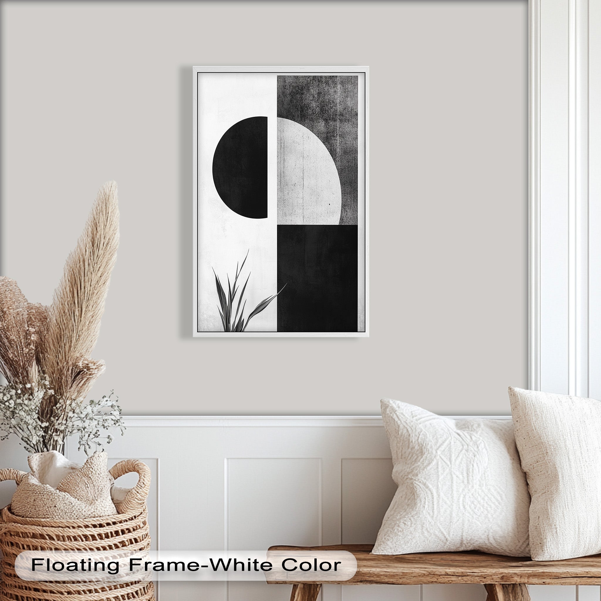 Modern Black and White - Abstract Oil Painting