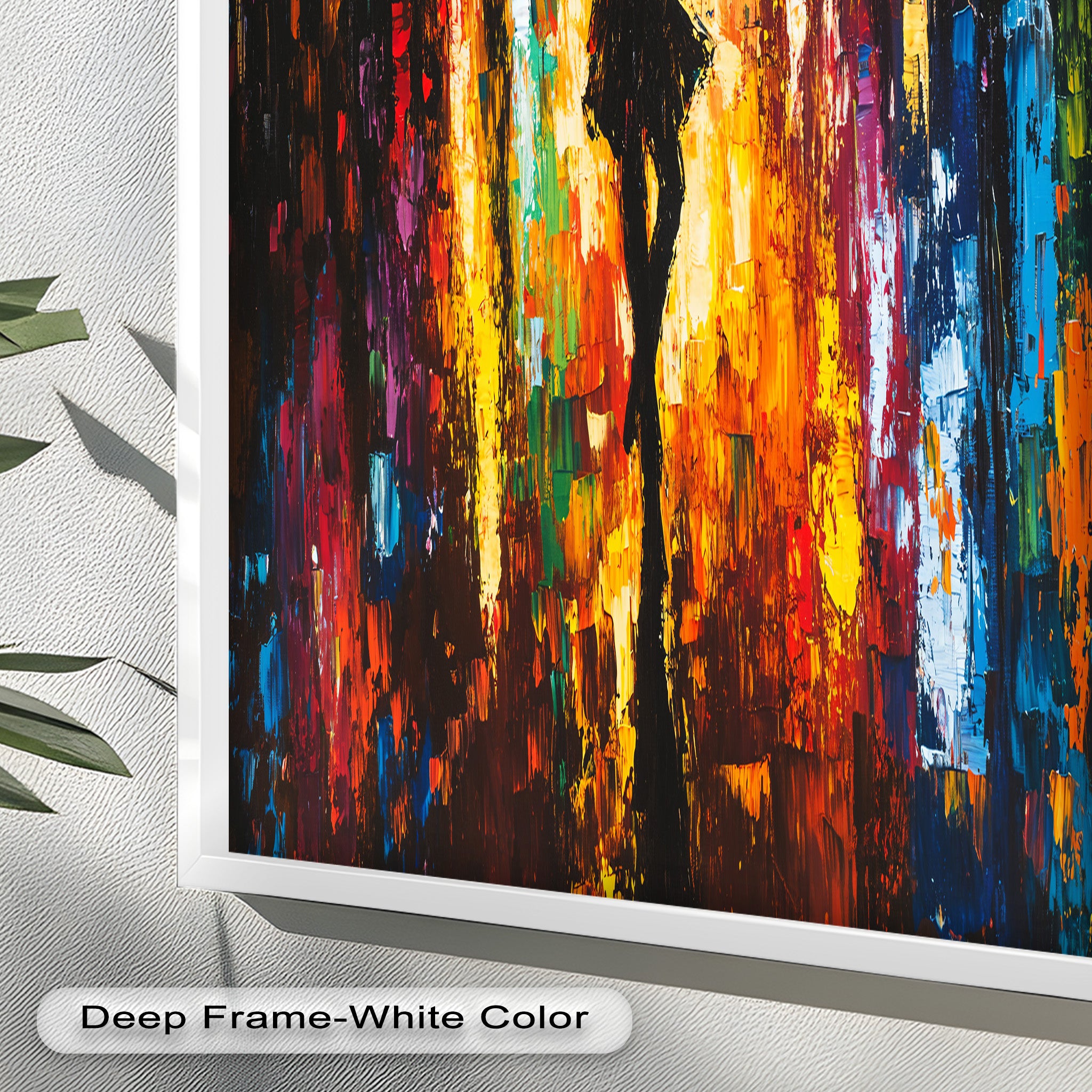 Dancing Through the Colors – Silhouette Abstract Oil Painting