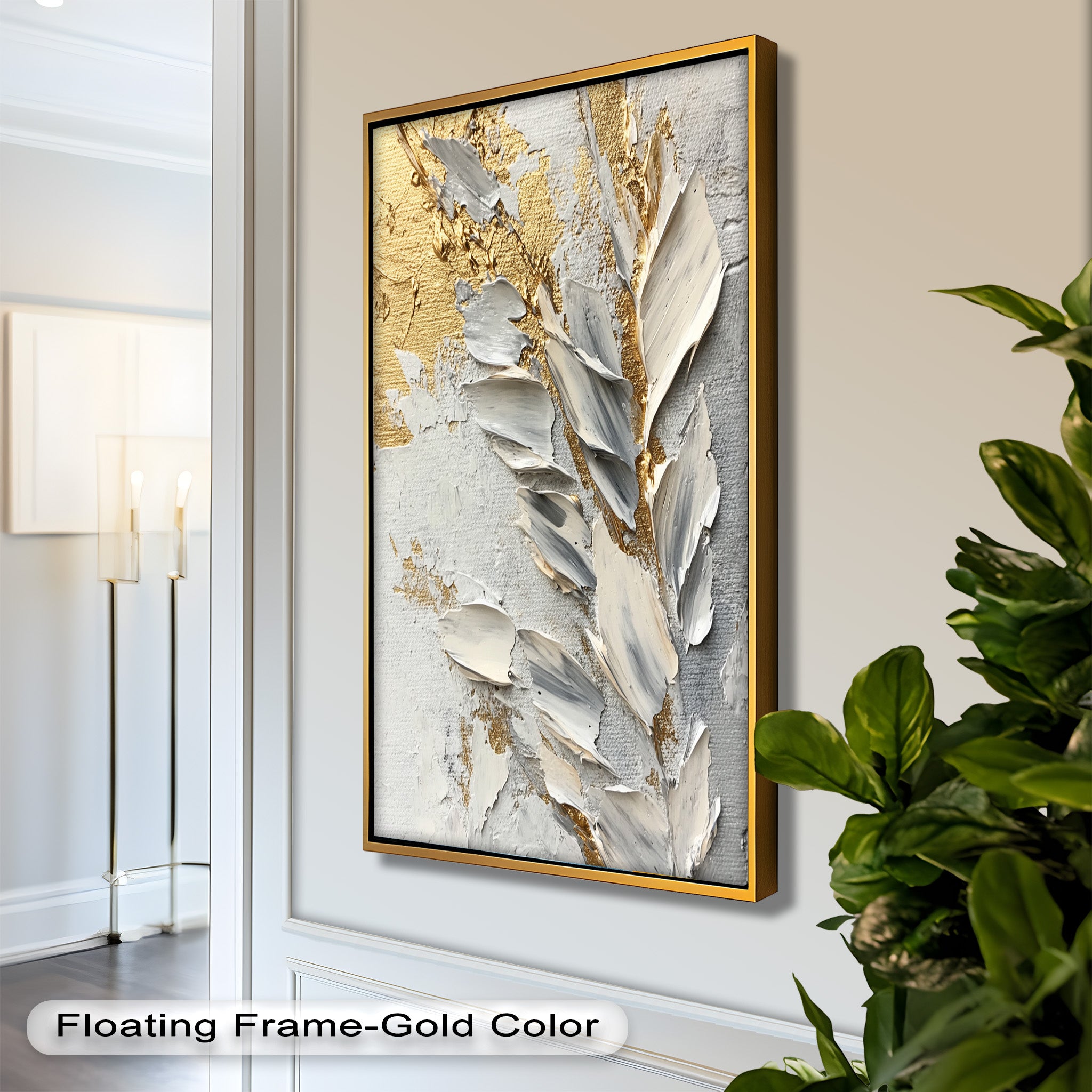Golden Whisper – Neutral Abstract Oil Painting