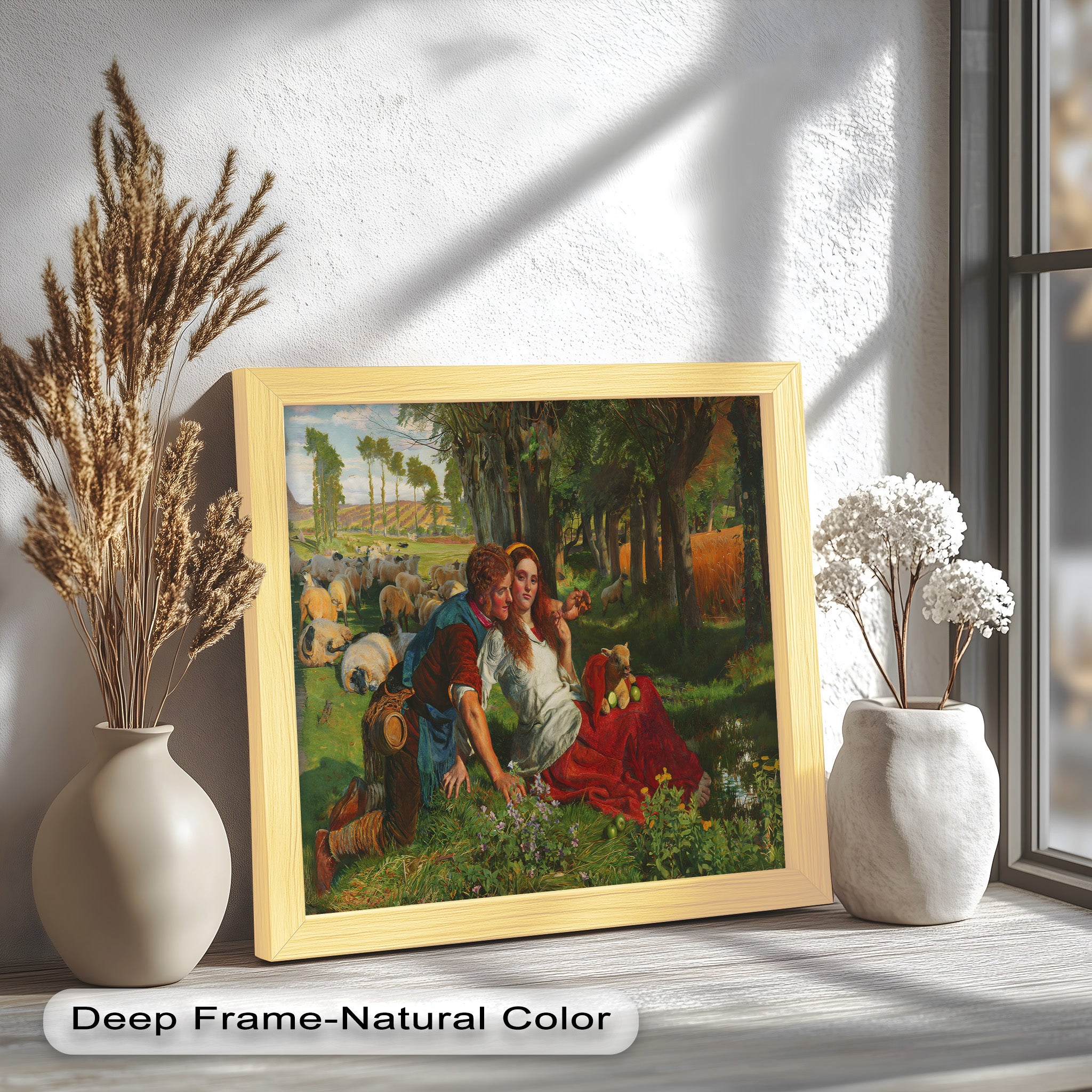 Pastoral Lovers in Countryside - Historic Oil Painting