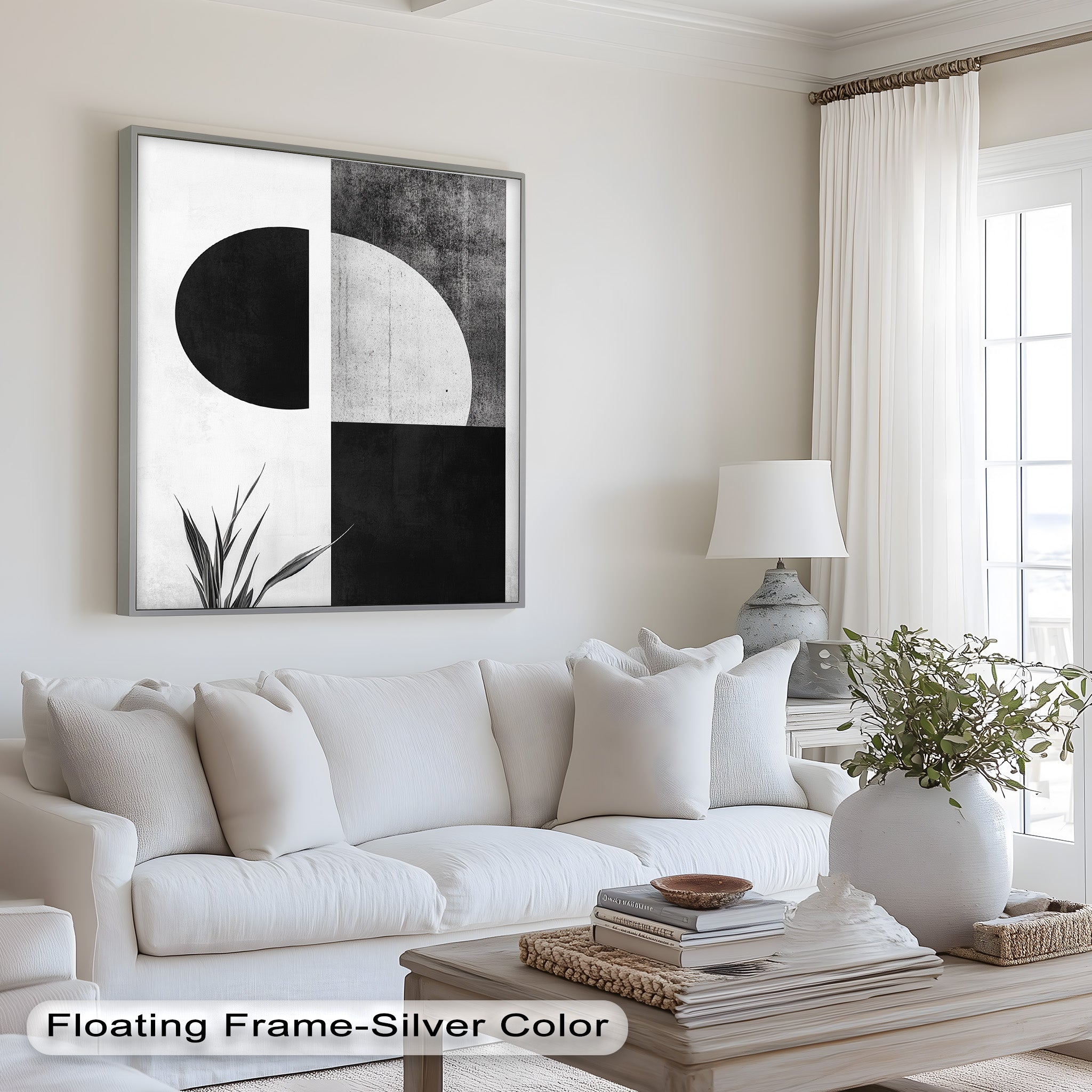 Modern Black and White - Abstract Oil Painting