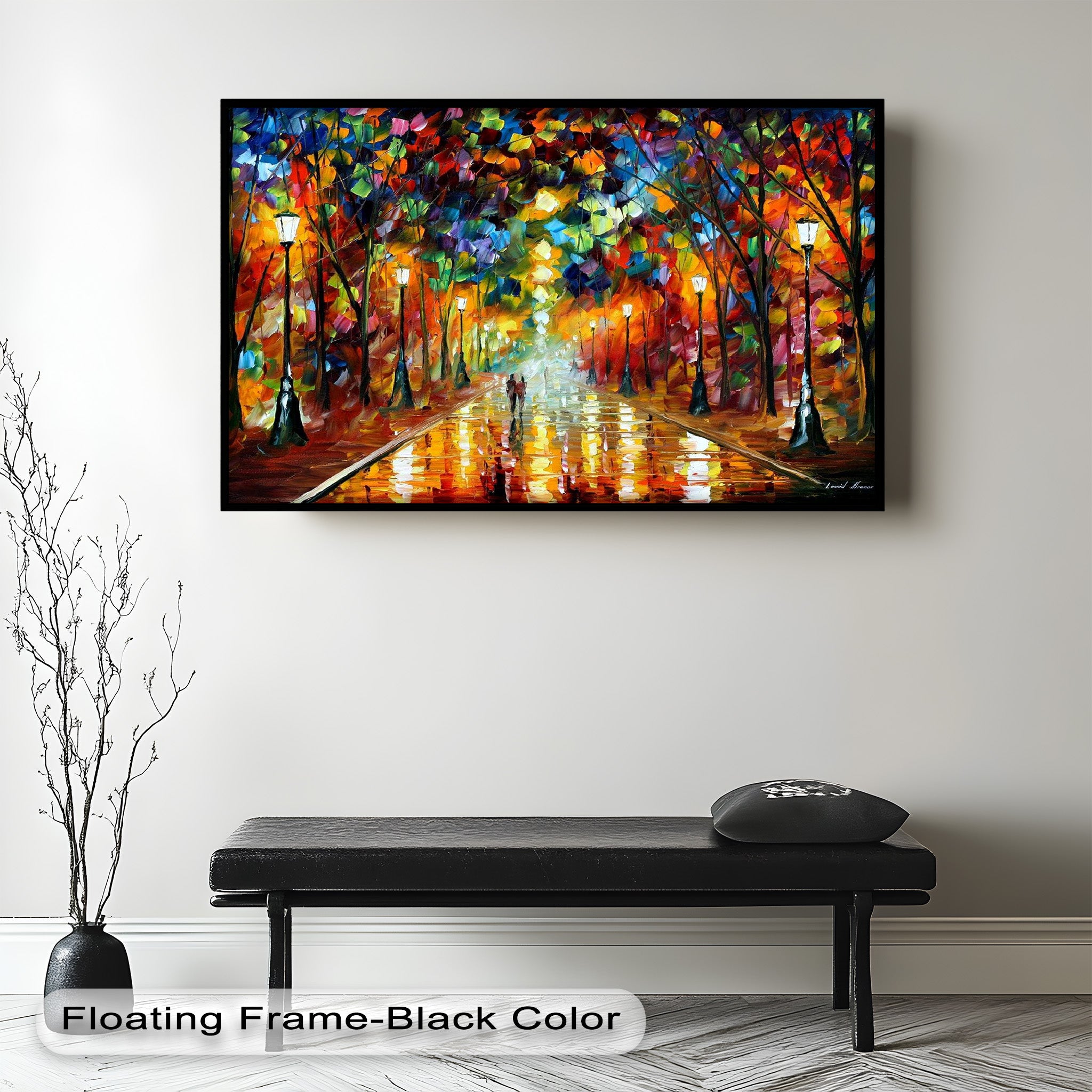 Lovers in the Park – Vivid Abstract Oil Painting