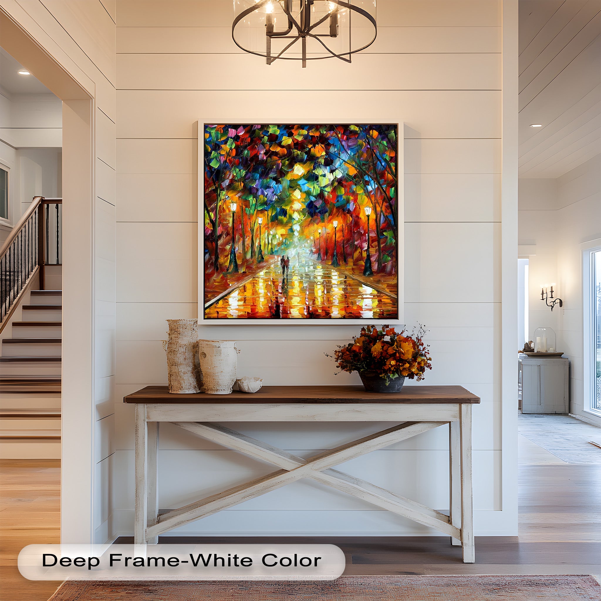Lovers in the Park – Vivid Abstract Oil Painting
