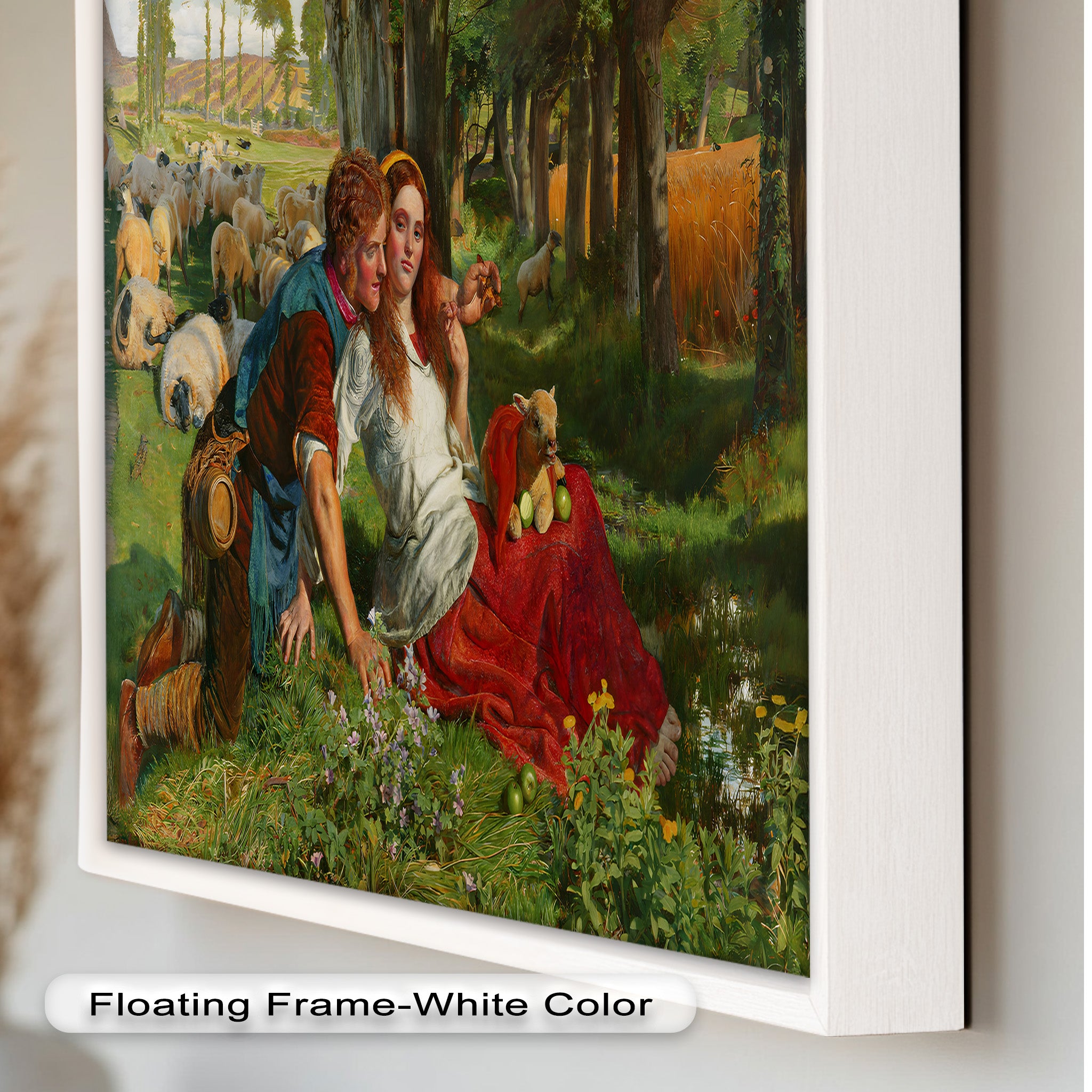 Pastoral Lovers in Countryside - Historic Oil Painting