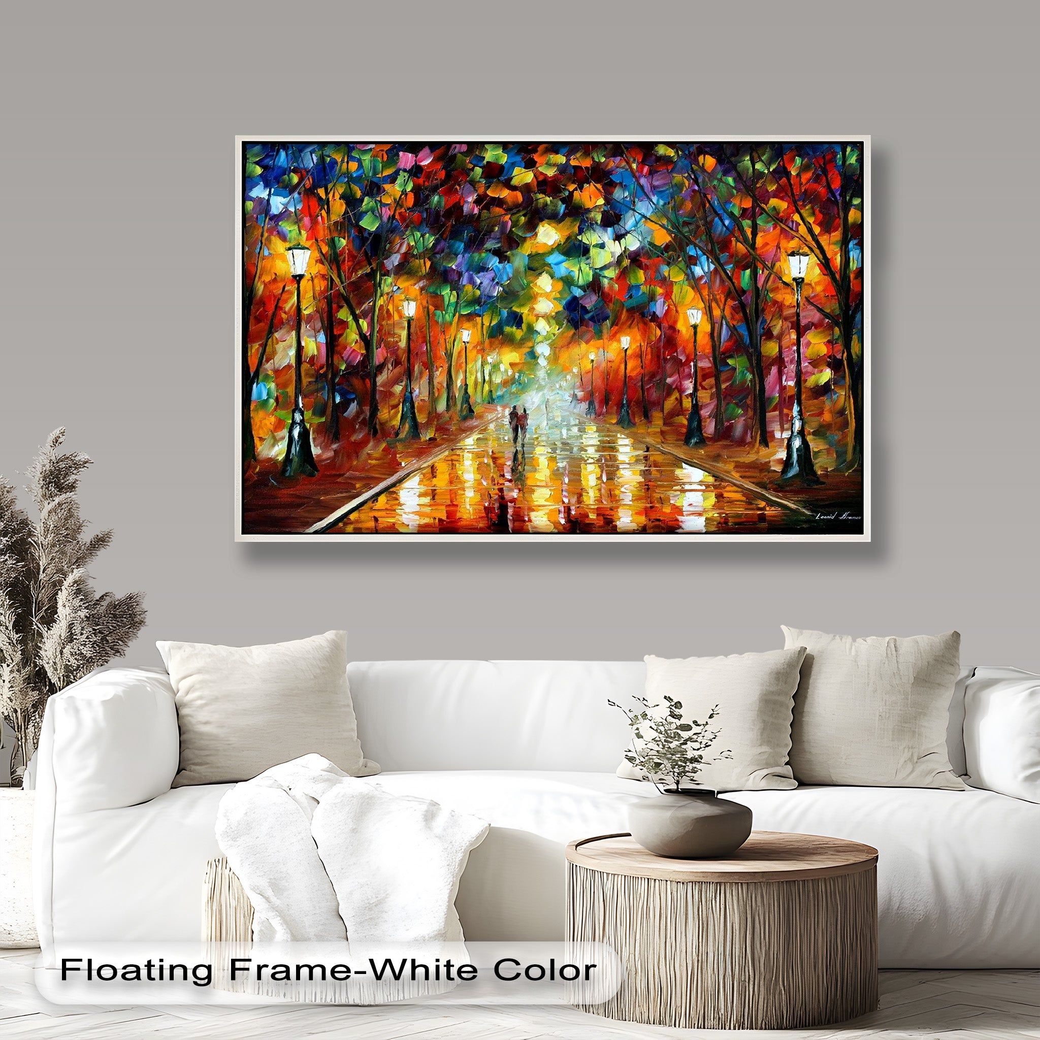 Lovers in the Park – Vivid Abstract Oil Painting