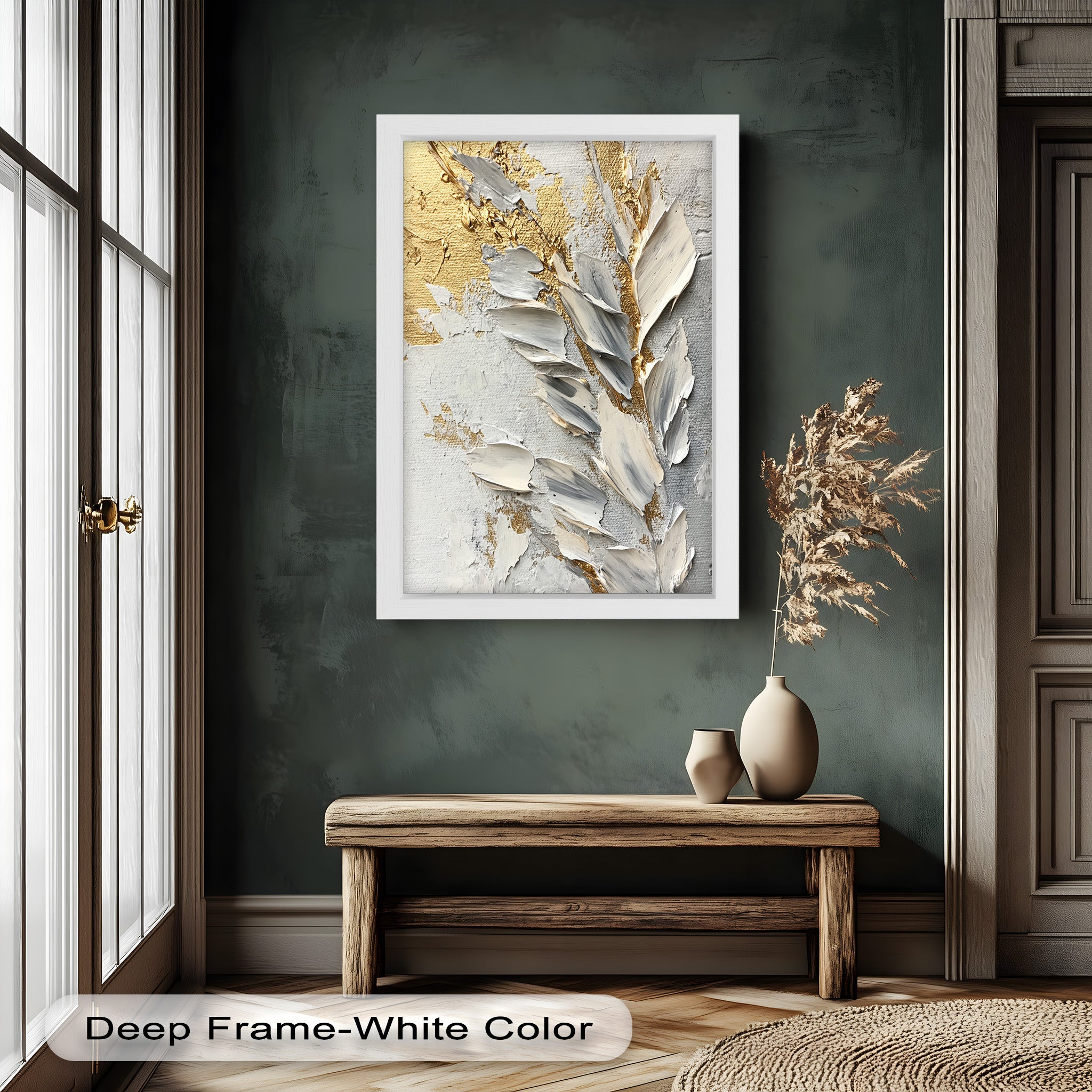 Golden Whisper – Neutral Abstract Oil Painting
