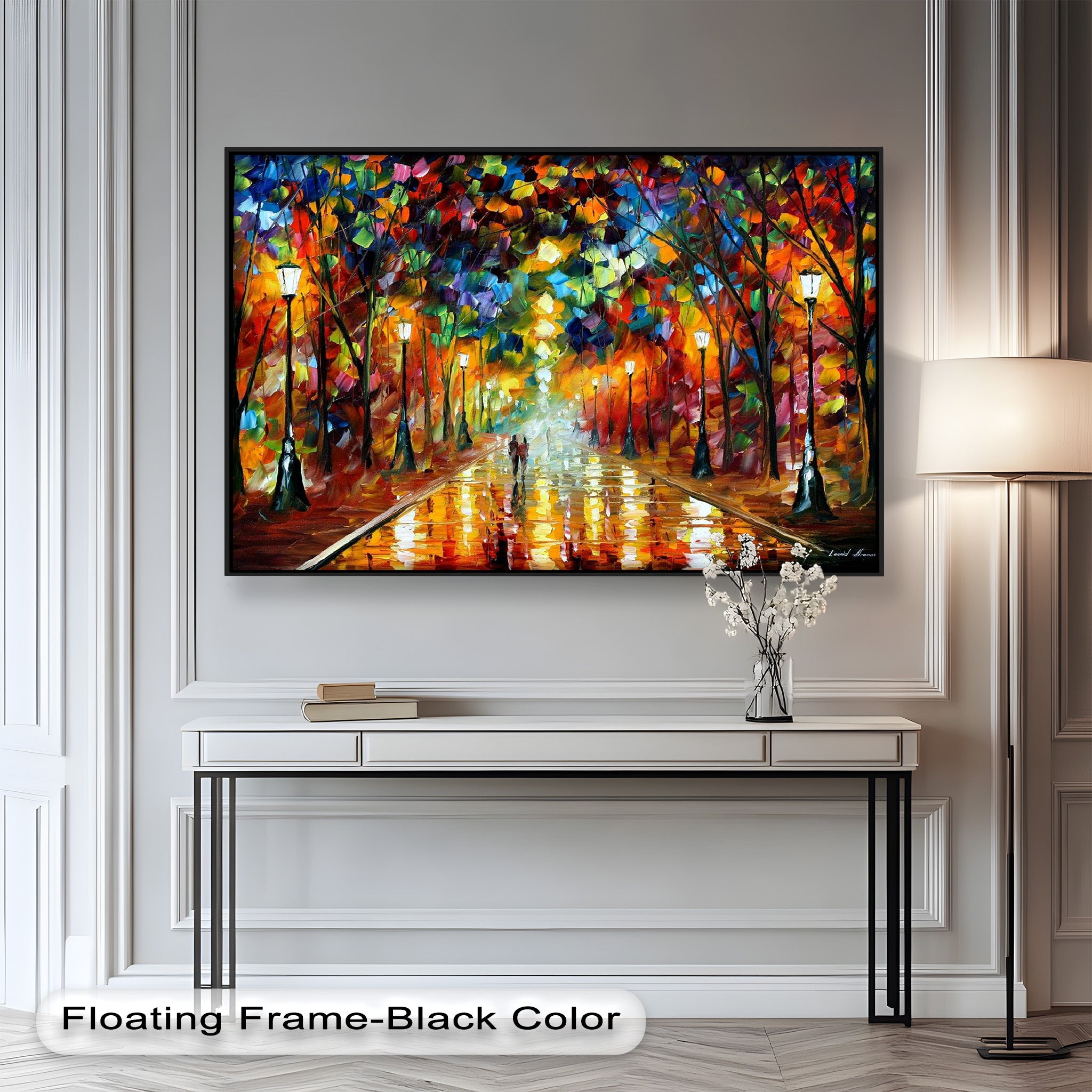 Lovers in the Park – Vivid Abstract Oil Painting