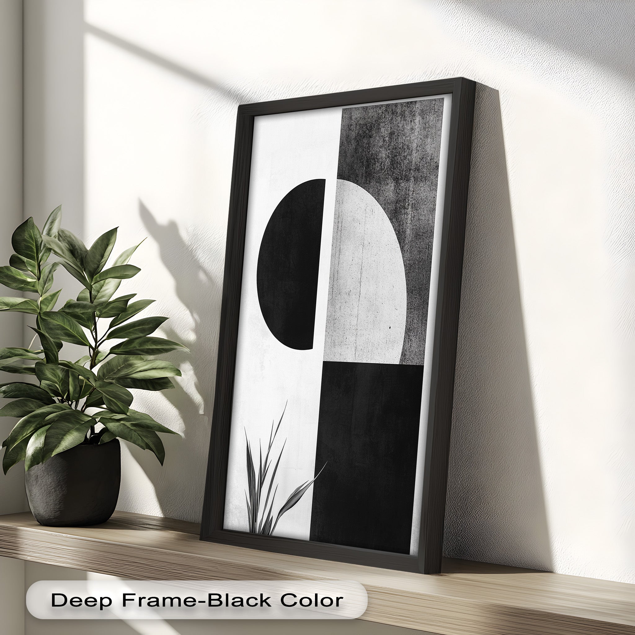 Modern Black and White - Abstract Oil Painting