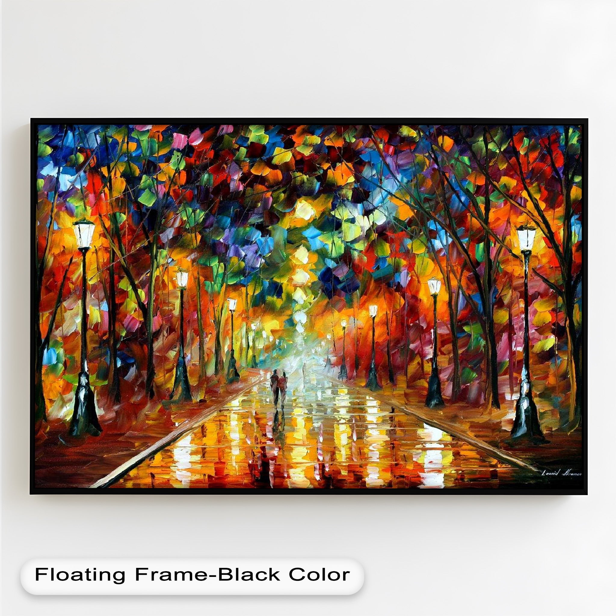 Lovers in the Park – Vivid Abstract Oil Painting