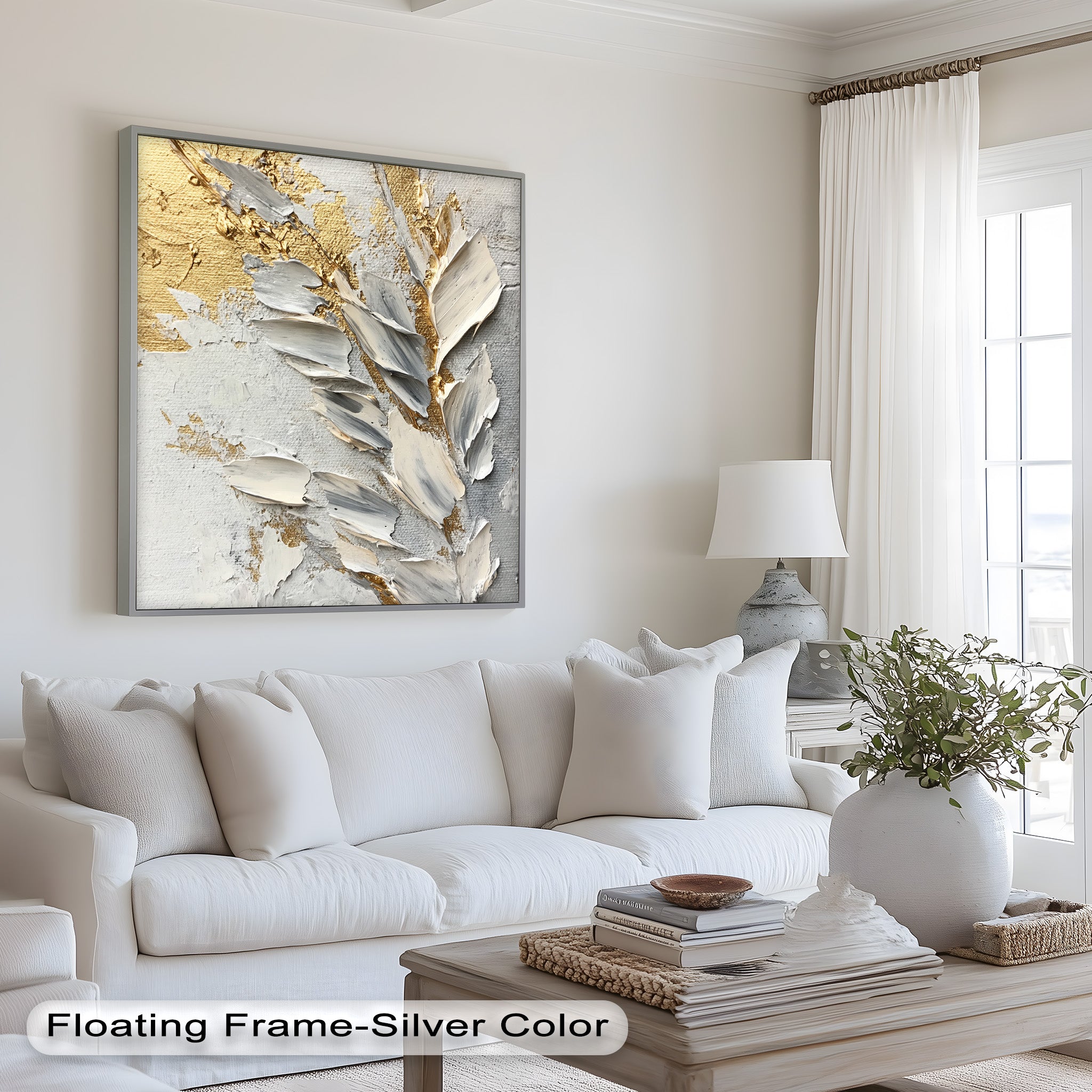 Golden Whisper – Neutral Abstract Oil Painting