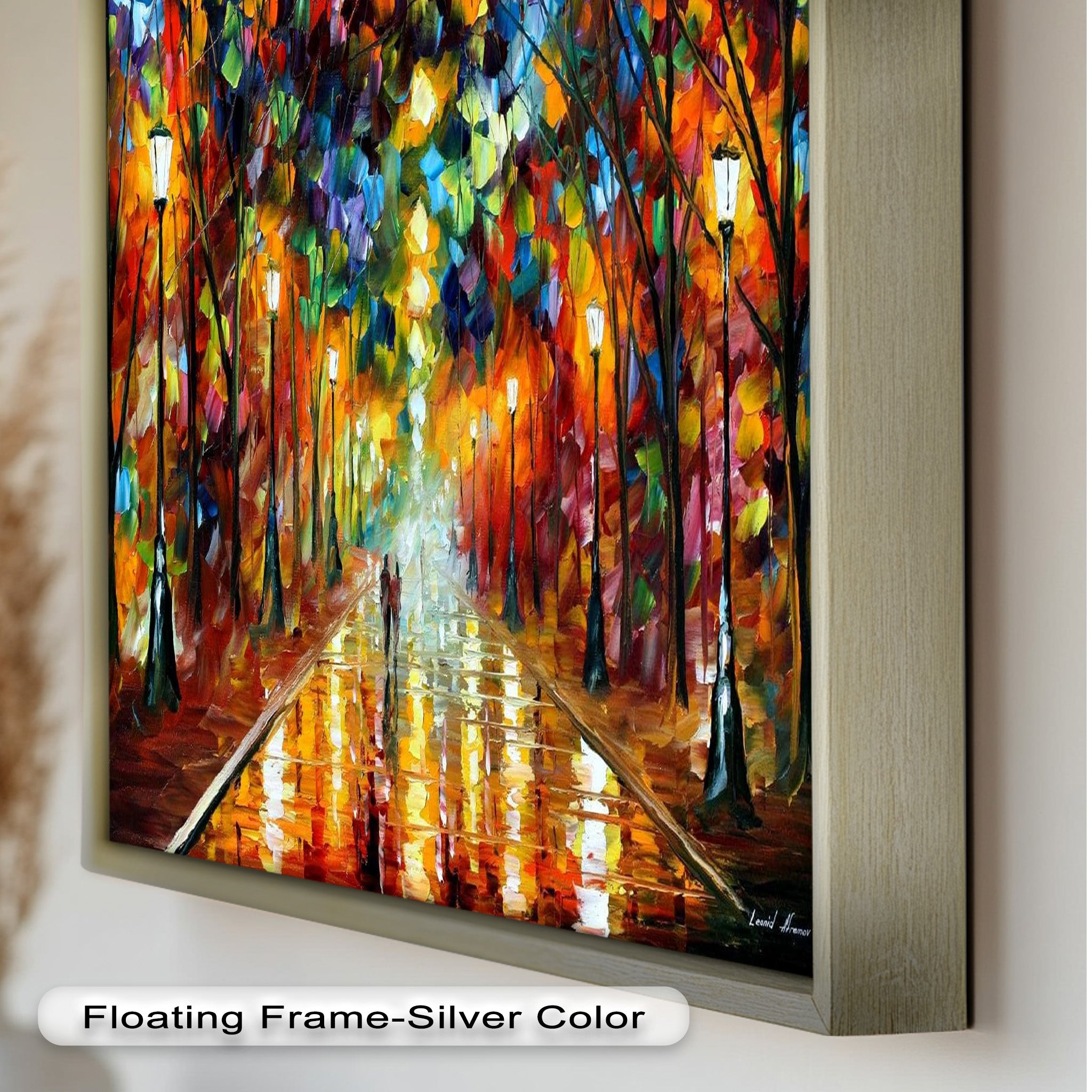 Lovers in the Park – Vivid Abstract Oil Painting