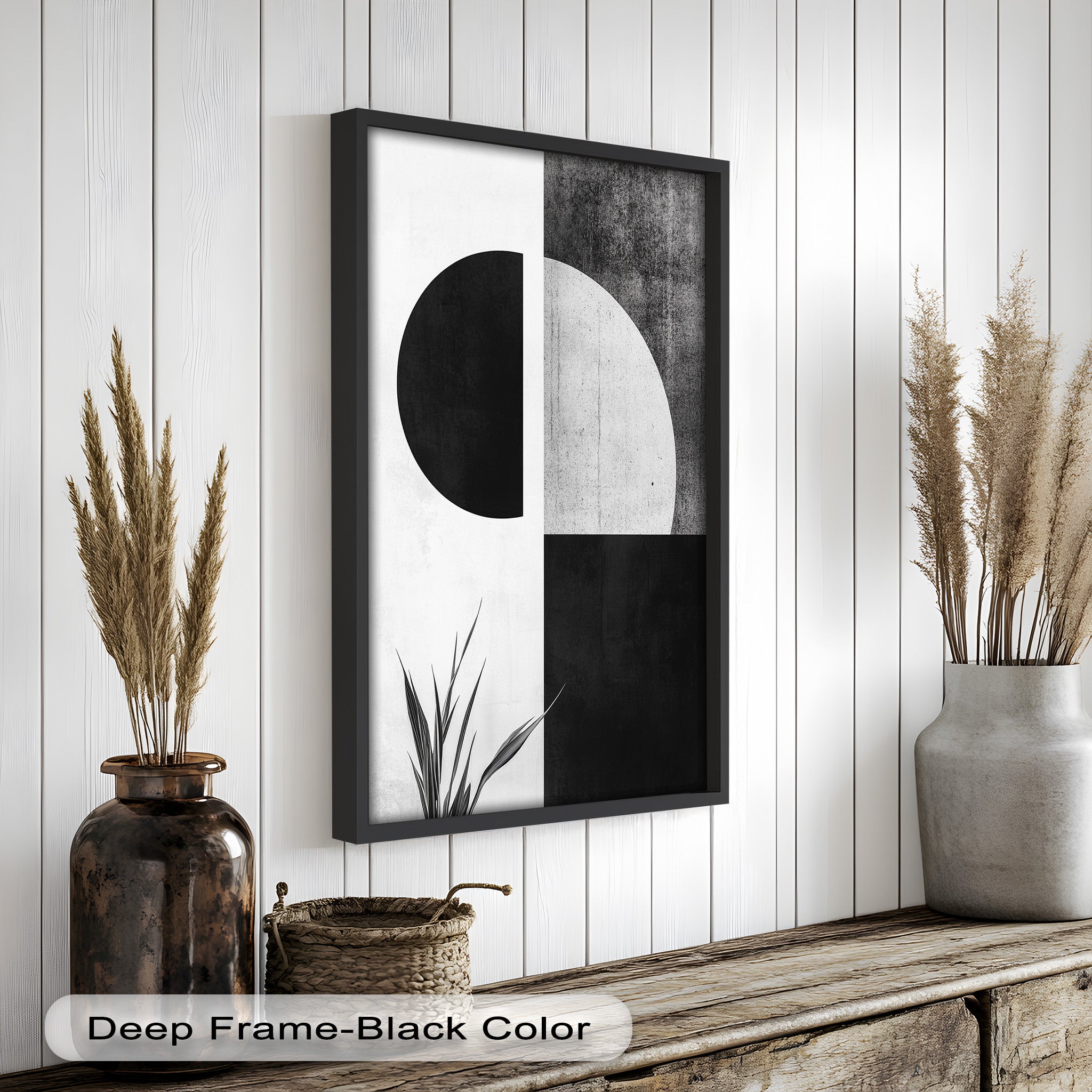 Modern Black and White - Abstract Oil Painting