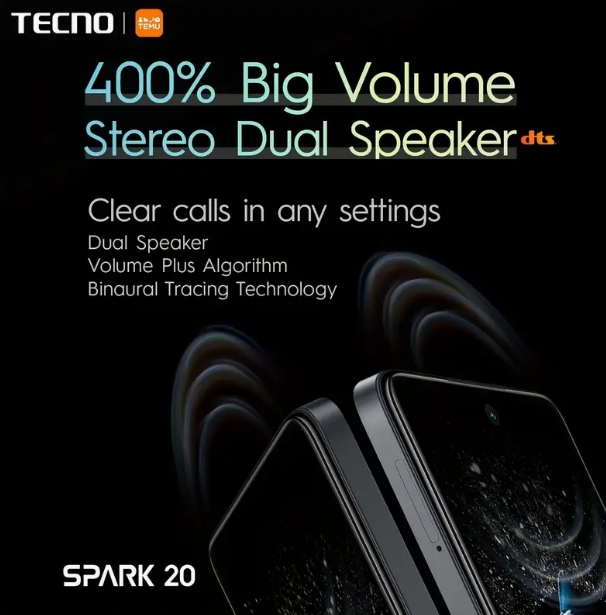 TECNO Spark 20 4G Smartphone 256 GB Big ROM 8GB Big RAM| 50 MP Ultra Clear Camera