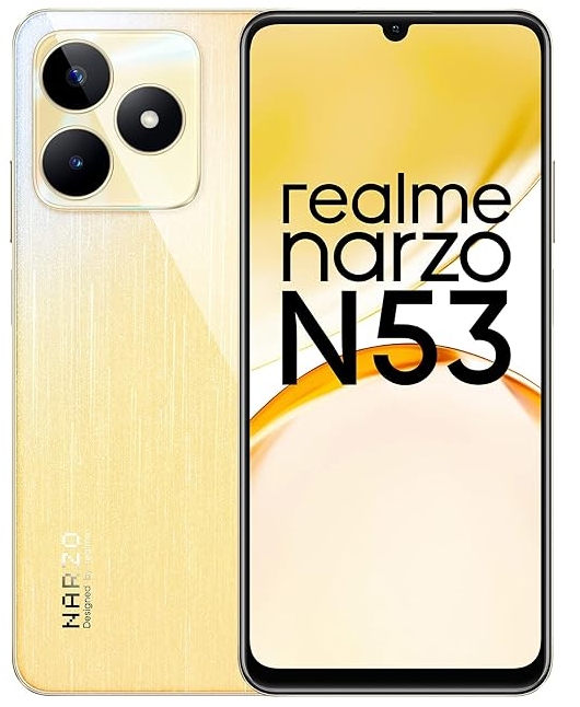 realme narzo N53 (Feather Gold, 8GB+128GB) 33W Segment Fastest Charging | Slimmest Phone in Segment