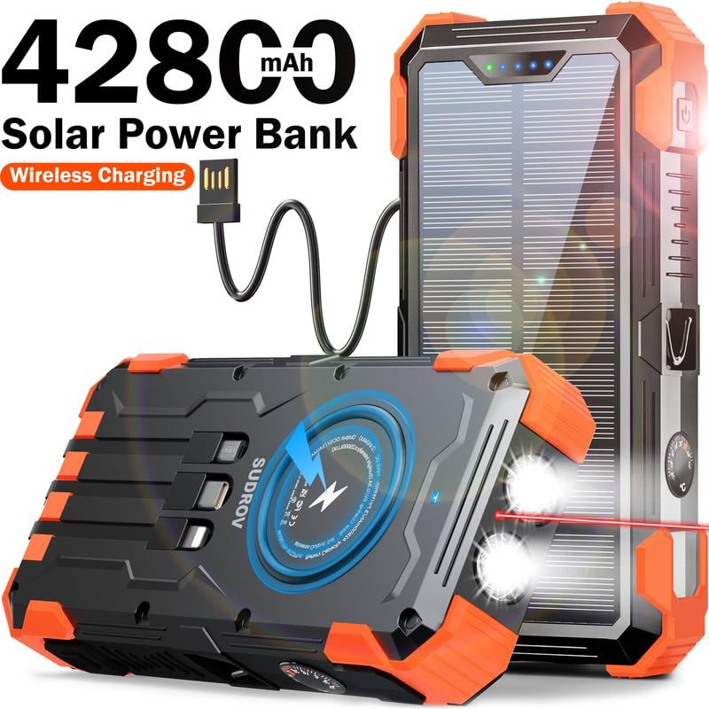 ⚡Clearance Sale⚒️ ✨Buy 1 Get 1 Free✨ Exclusive Offer💥Outdoor High-Capacity Wireless Power Bank with LED Solar