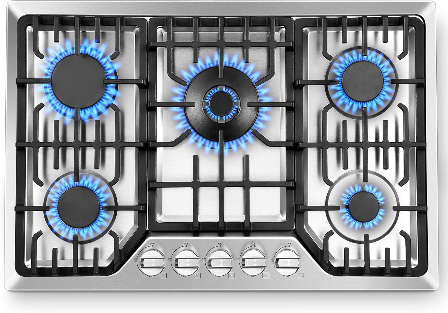 【Big Boss Says Sell Cheap! Limited Stock Only! 💸🔥】"36'' Gas Cooktop – 5 Powerful Burners, 48,300 BTU, LPG/NG, Stainless Steel, Built-in Design