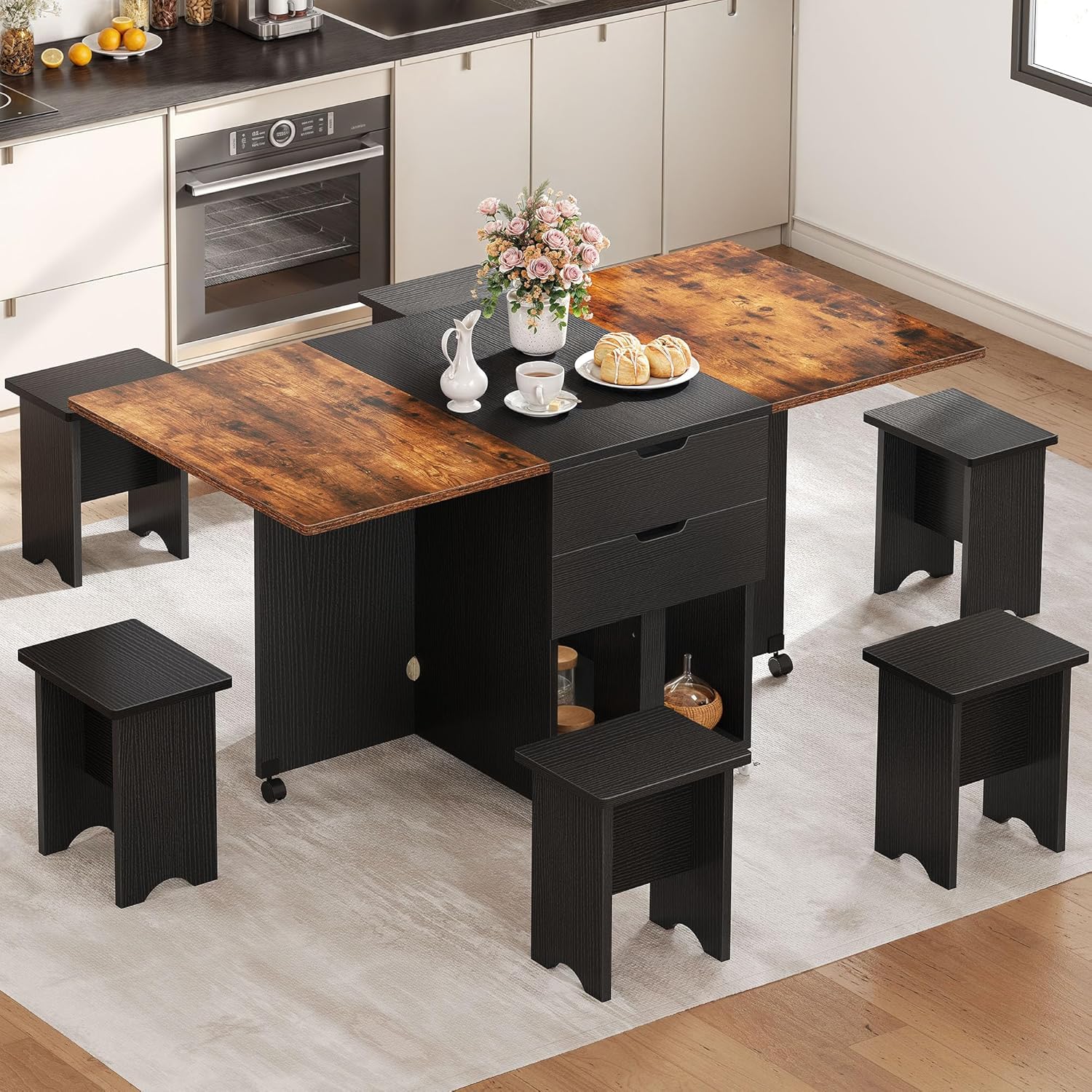 【jumia Clearance Price】DWVO 7-Piece Extendable Dining Set with Storage