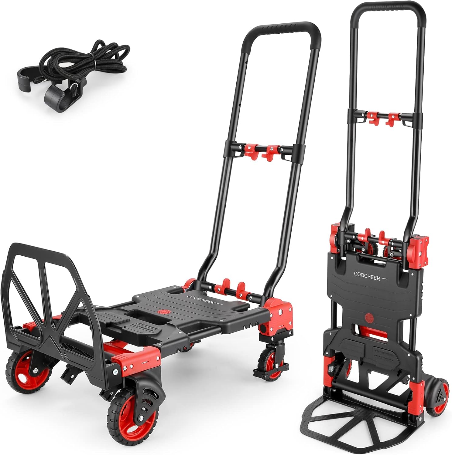 🎁LAST DAY FOR CLEARANCE✨ 2-in-1 Convertible Hand Truck – 330LB Load, Foldable Design