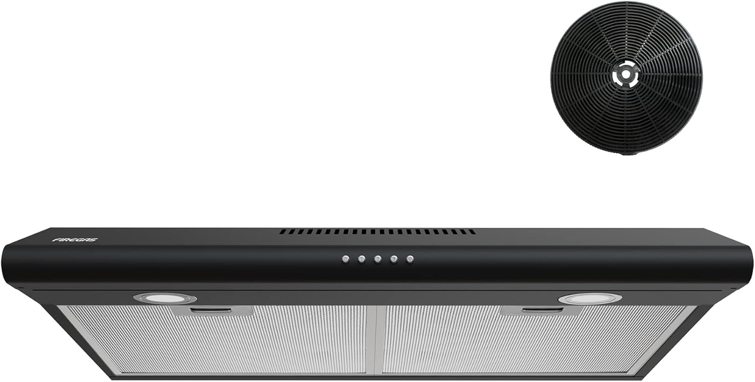 "FIREGAS 30'' Kitchen Range Hood – Slim Design, 3-Speed Fan, LED, Ducted/Ductless