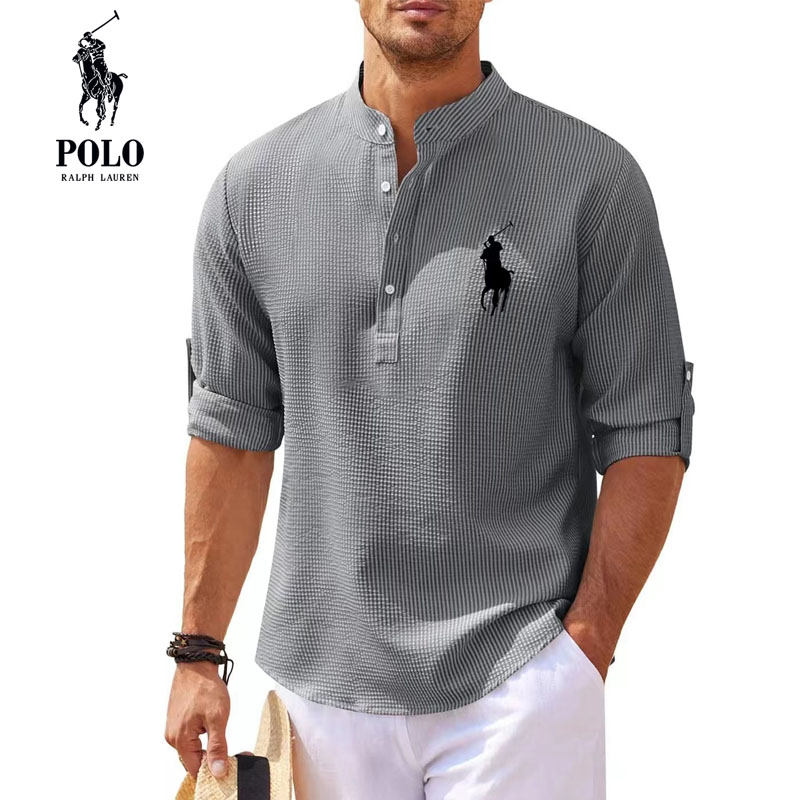 Ralph Lauren Men's Casual Collar Fashion Striped Shirts