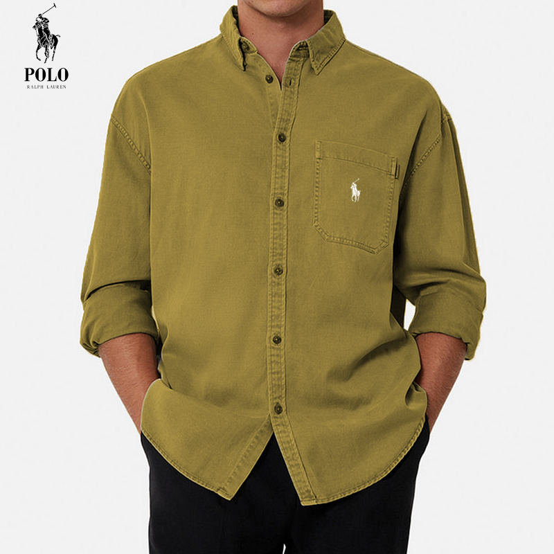 Ralph Lauren Men's Cotton Basic Denim Long Sleeve Shirt