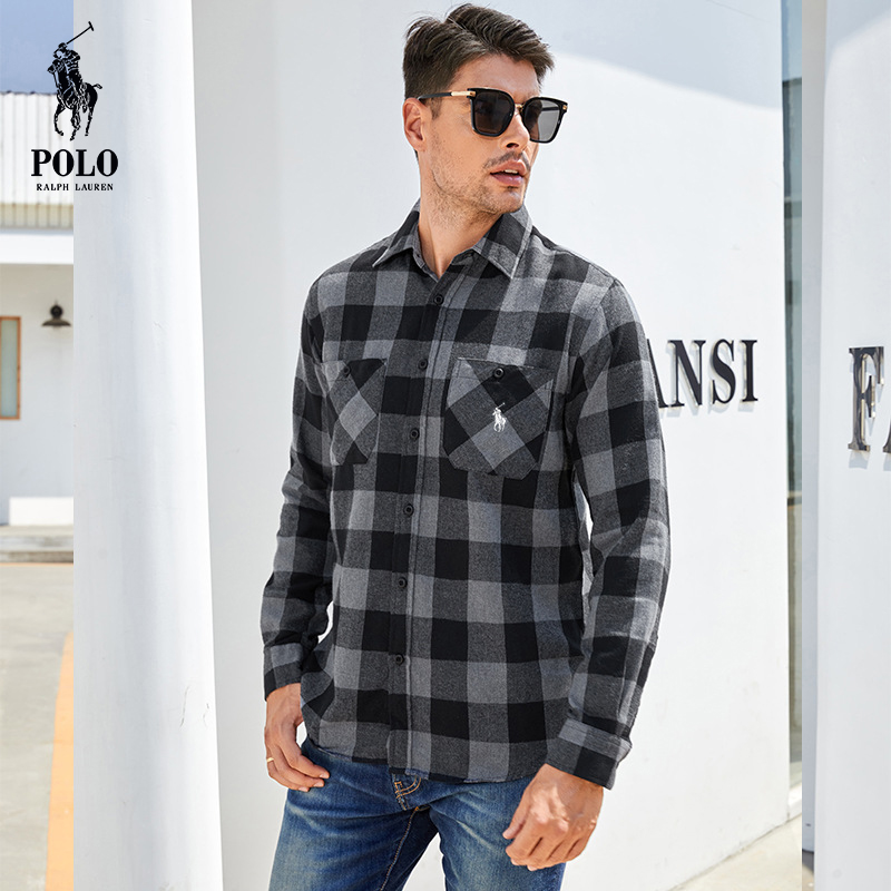 Ralph Lauren Men's flannel plaid shirt（Last day of limited time specials）