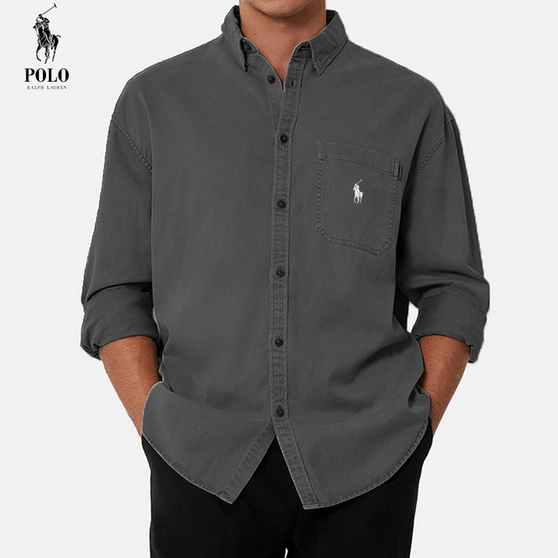 Ralph Lauren Men's Cotton Basic Denim Long Sleeve Shirt