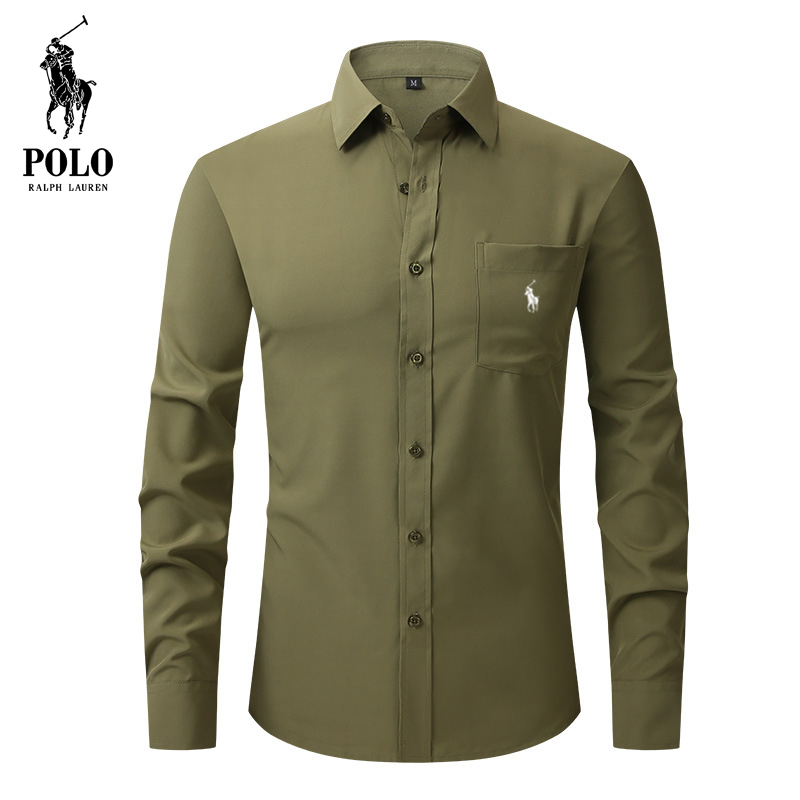 Ralph Lauren Men's Hot style Popular stretch solid color casual  shirt