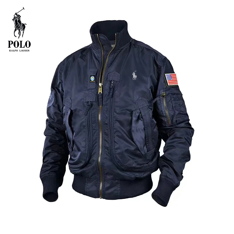 Ralph Lauren Men's Military Fan Air Force Tactical Standing Collar Pilot Jacket