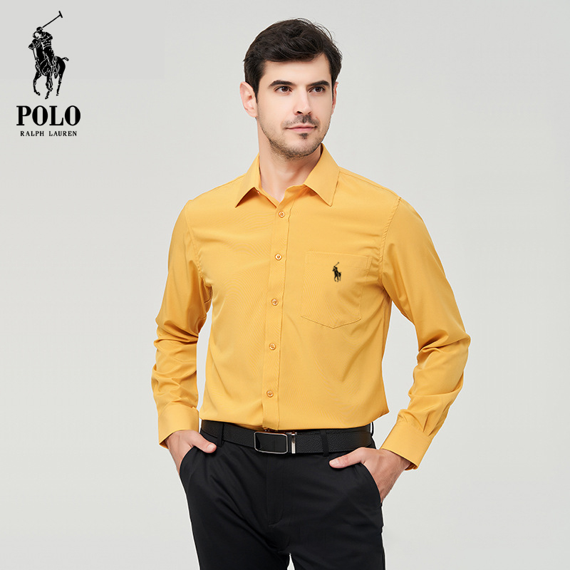 Ralph Lauren Men's Hot style Popular stretch solid color casual  shirt