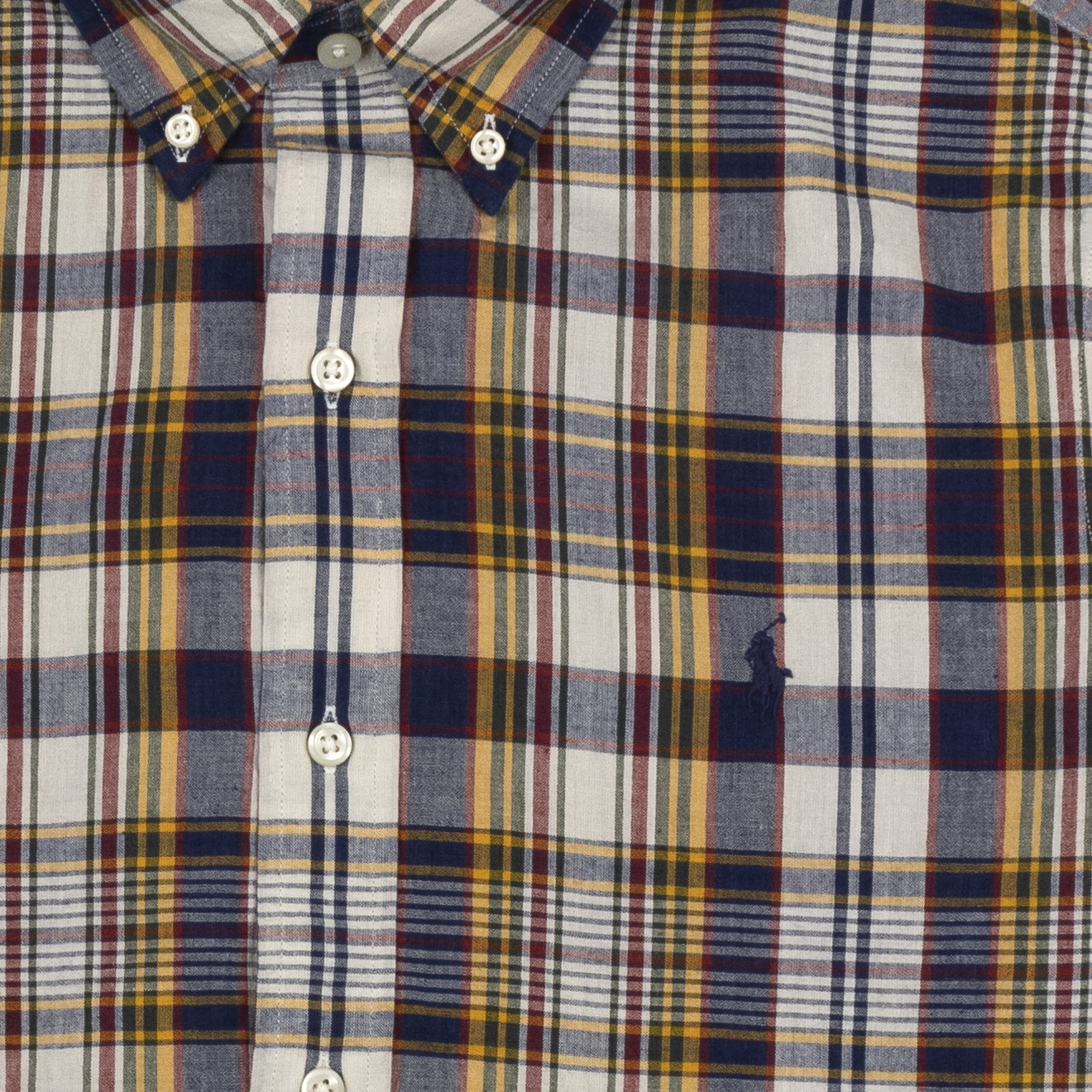 Ralph Lauren Cotton Check Shirt Navy / Yellow Multi