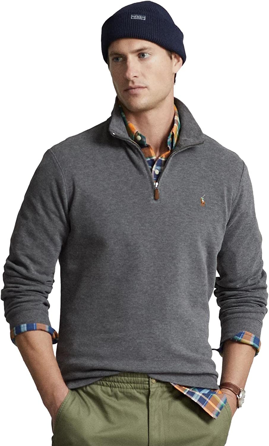 POLO RALPH LAUREN Men's Classic Estate-Rib Quarter-Zip Pullover Sweater