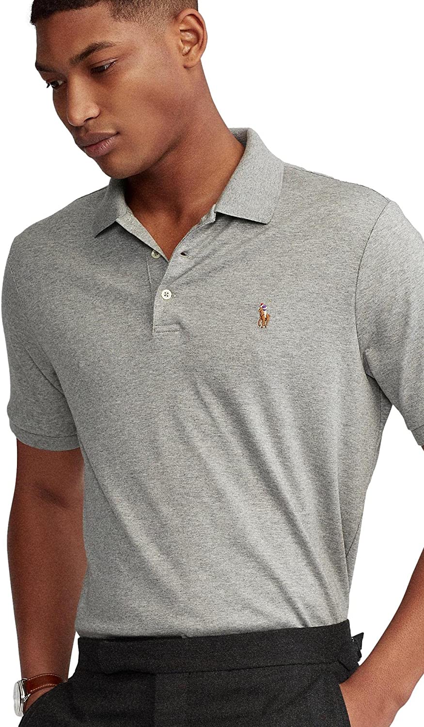 POLO RALPH LAUREN Men's Short Sleeve Knit Pima Polo