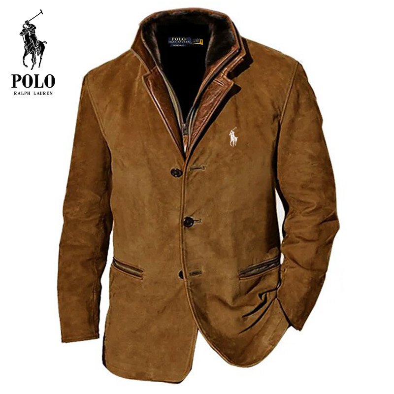 Ralph Lauren Men's Lightweight Casual Jacket Suede Jacket（Last day of limited time special offer）