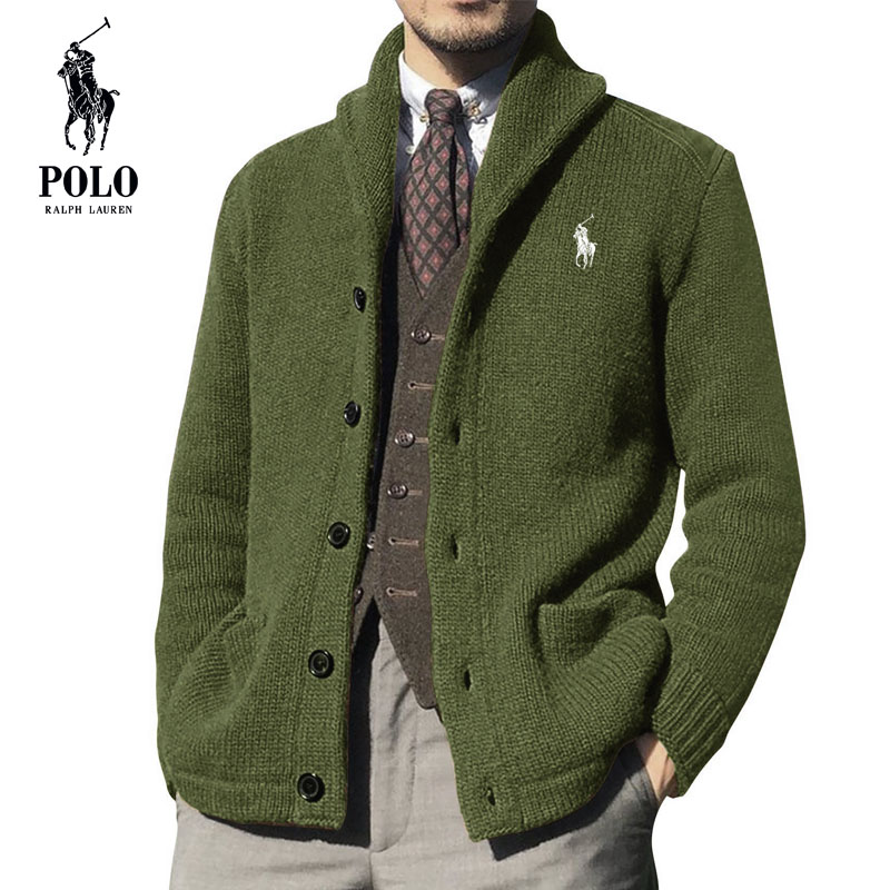 Ralph Lauren Men's 2023 new autumn and winter solid color long-sleeved knitted sweater