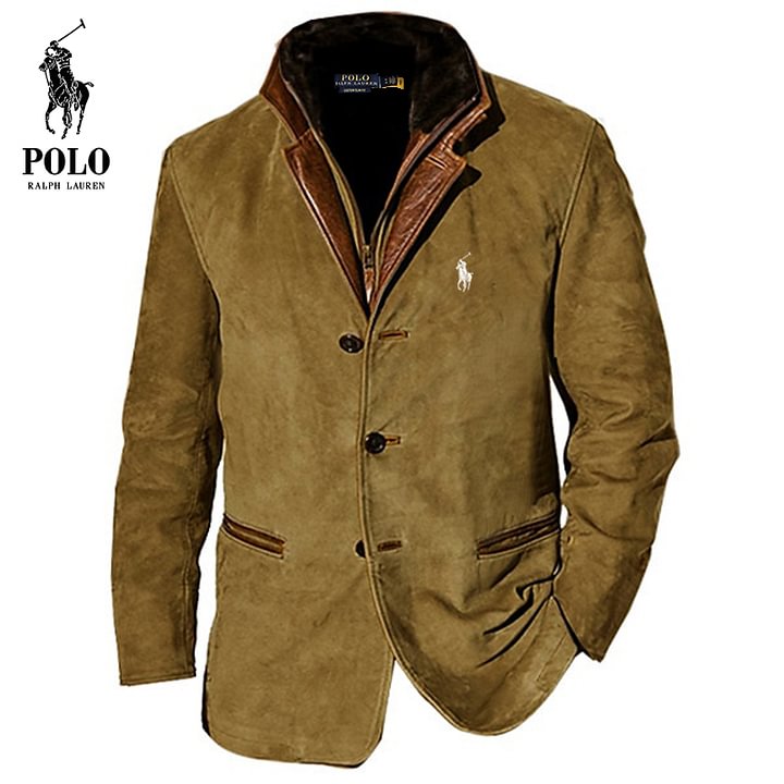 Ralph Lauren Men's Lightweight Casual Jacket Suede Jacket（Last day of limited time special offer）