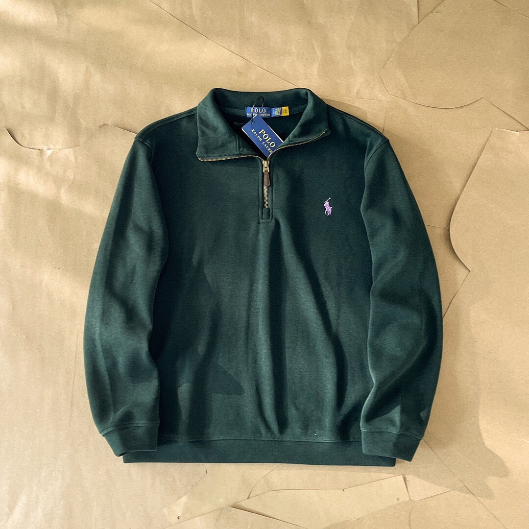 Ralph Lauren Men's Half zip stand collar sweatshirt jacket