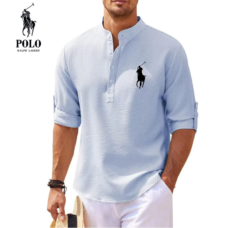 Ralph Lauren Men's Casual Collar Fashion Striped Shirts