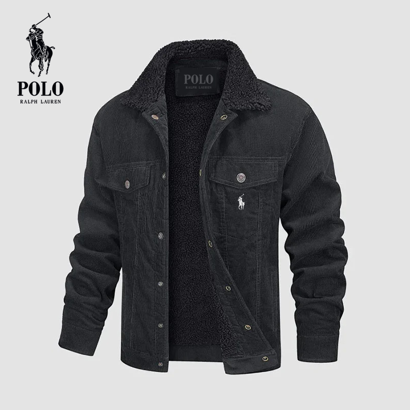 Ralph Lauren Men's Cotton Lapel Warm Corduroy Work Casual Jacket