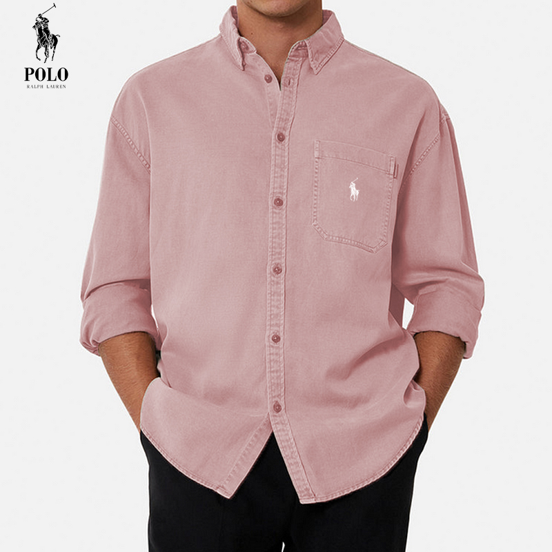 Ralph Lauren Men's Cotton Basic Denim Long Sleeve Shirt
