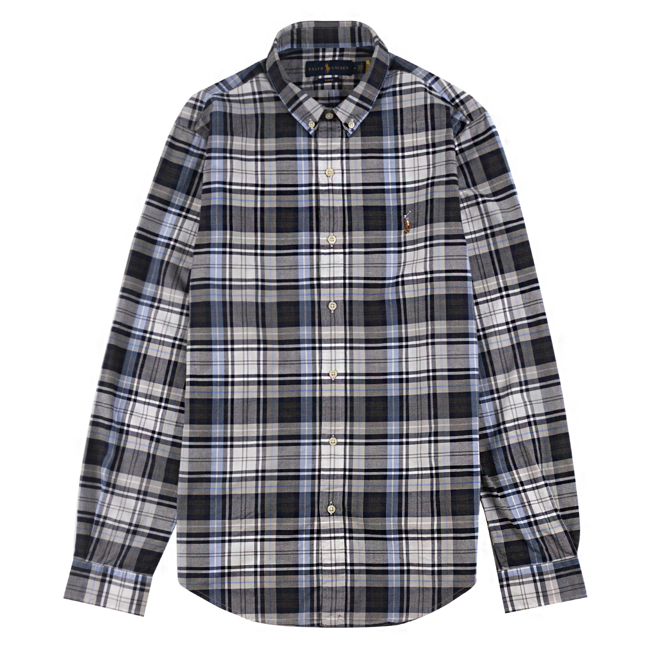 Ralph Lauren L/S Classic Oxford Sports Shirt S/F Grey Heather / Blue