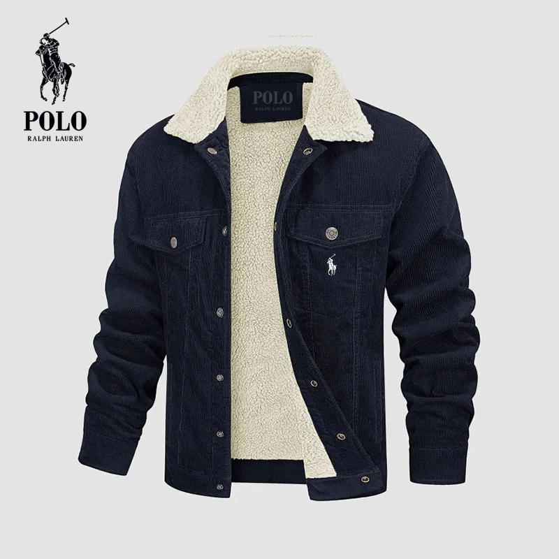 Ralph Lauren Men's Cotton Lapel Warm Corduroy Work Casual Jacket