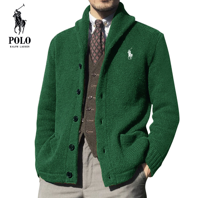 Ralph Lauren Men's 2023 new autumn and winter solid color long-sleeved knitted sweater