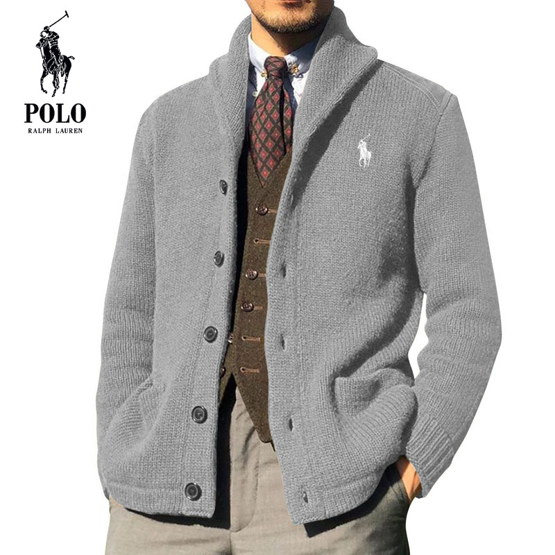 Ralph Lauren Men's 2023 new autumn and winter solid color long-sleeved knitted sweater