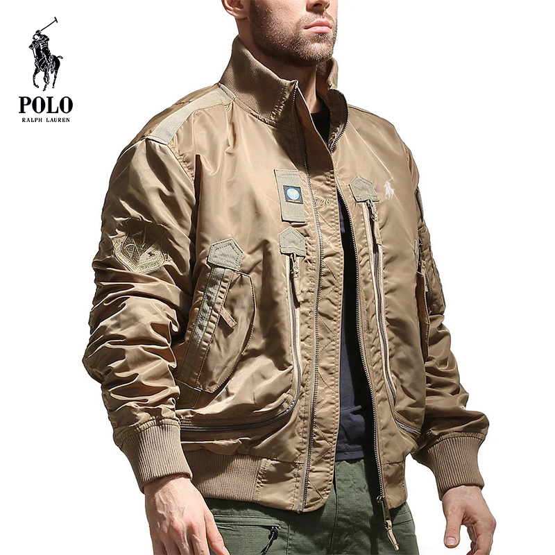 Ralph Lauren Men's Military Fan Air Force Tactical Standing Collar Pilot Jacket