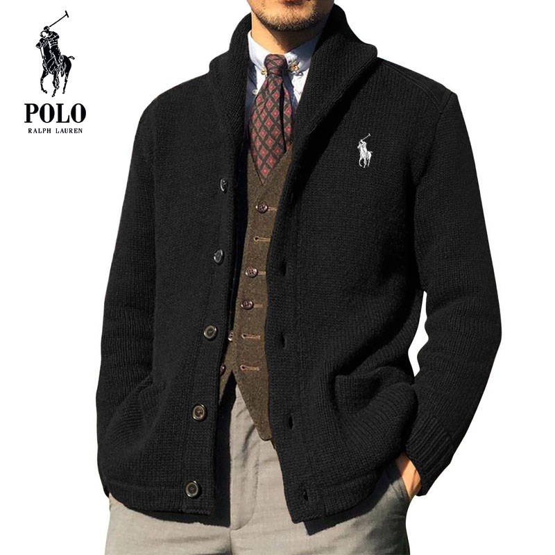 Ralph Lauren Men's 2023 new autumn and winter solid color long-sleeved knitted sweater