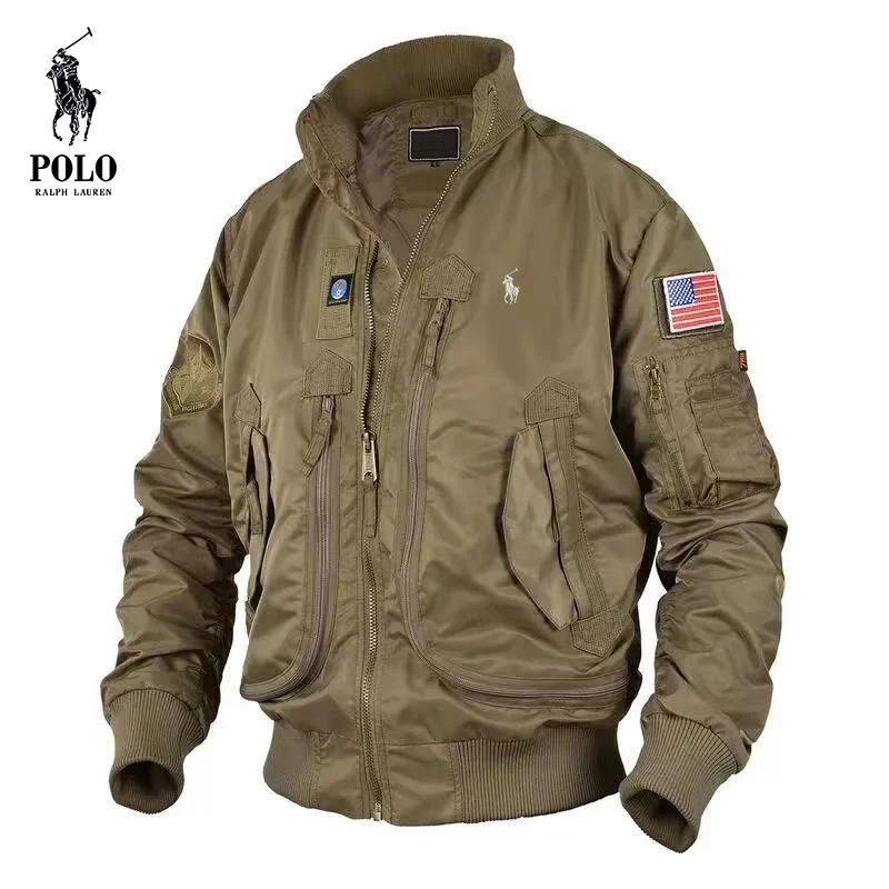 Ralph Lauren Men's Military Fan Air Force Tactical Standing Collar Pilot Jacket