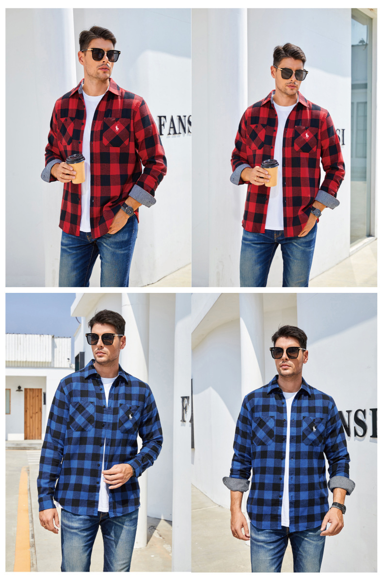 Ralph Lauren Men's flannel plaid shirt（Last day of limited time specials）
