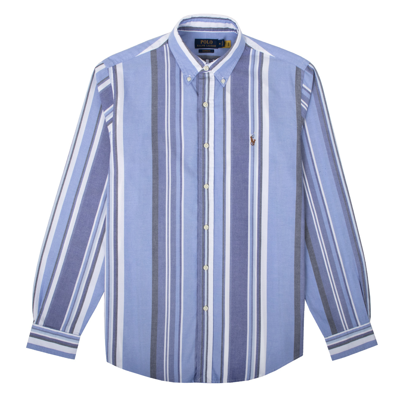 Ralph Lauren Custom Fit Striped Oxford Shirt Blue Multi
