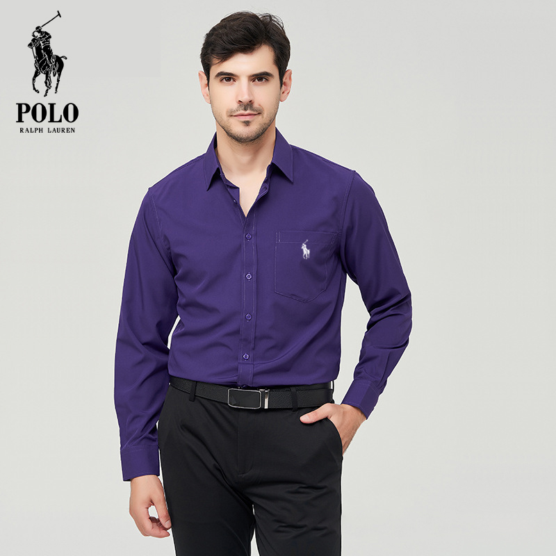 Ralph Lauren Men's Hot style Popular stretch solid color casual  shirt